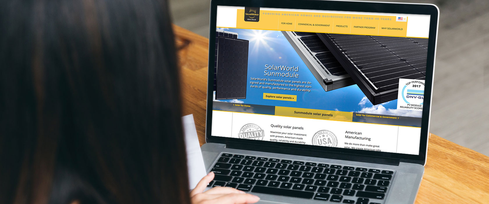 SolarWorld Website on Laptop